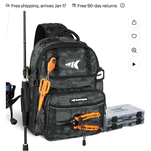 Black and Orange Camo Backpack - Picture 1 of 7